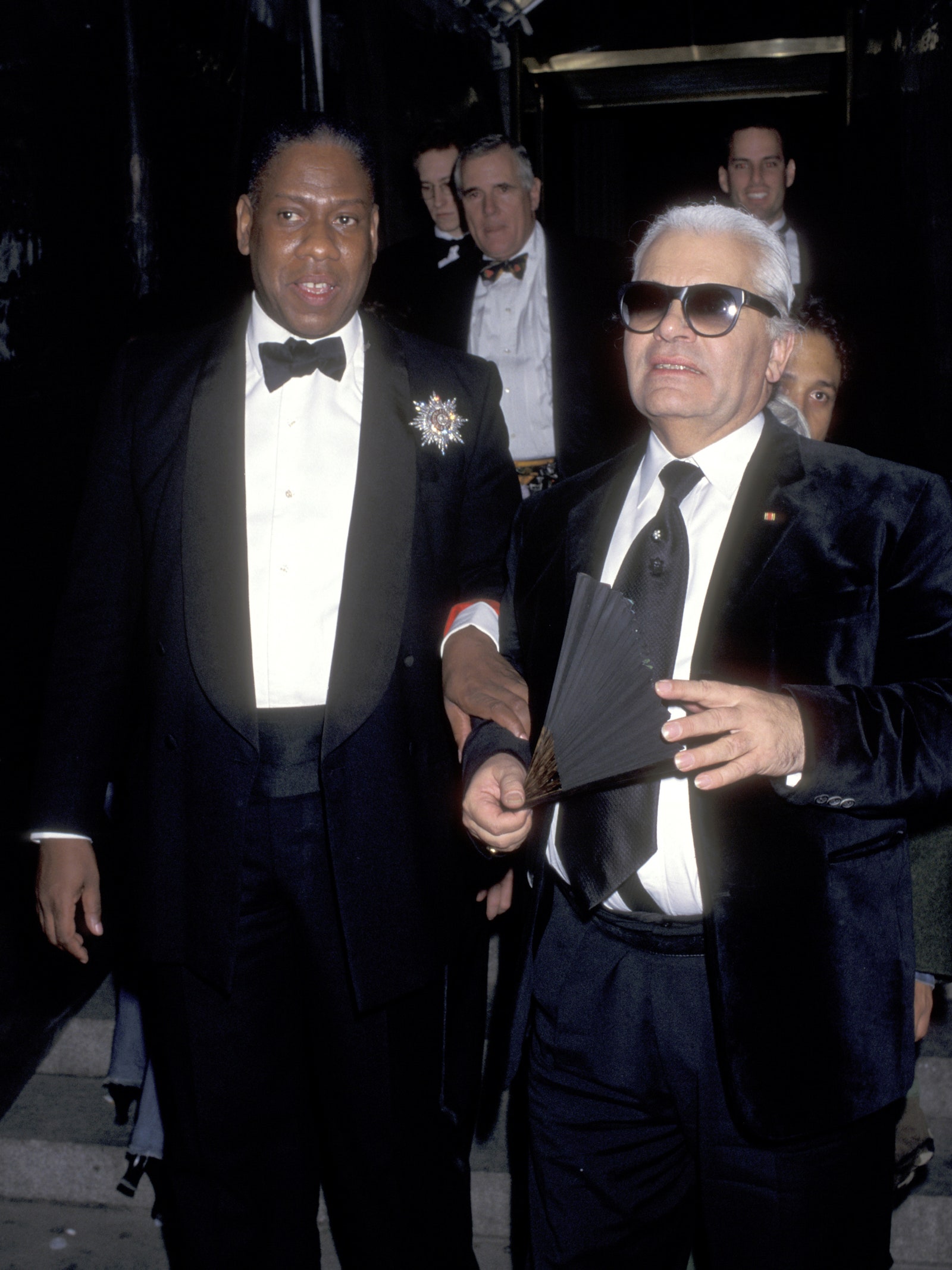 Images may contain Karl Lagerfeld Andr Leon Talley Mike Block Joy Orbison Blazer