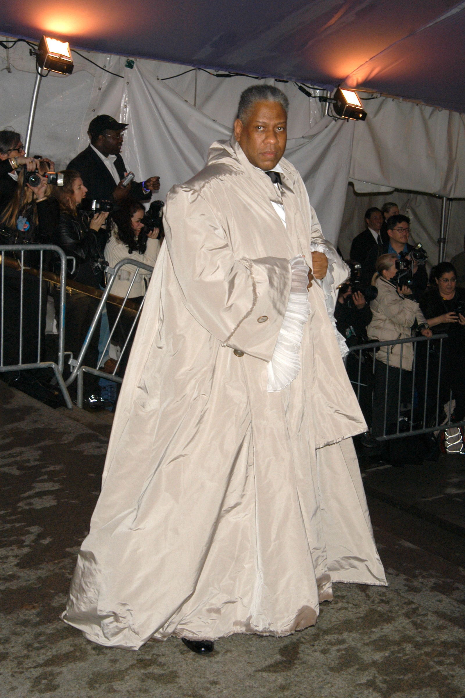 Images may contain Andr Leon Talley stylish adult wedding dress accessories formal wear and tie