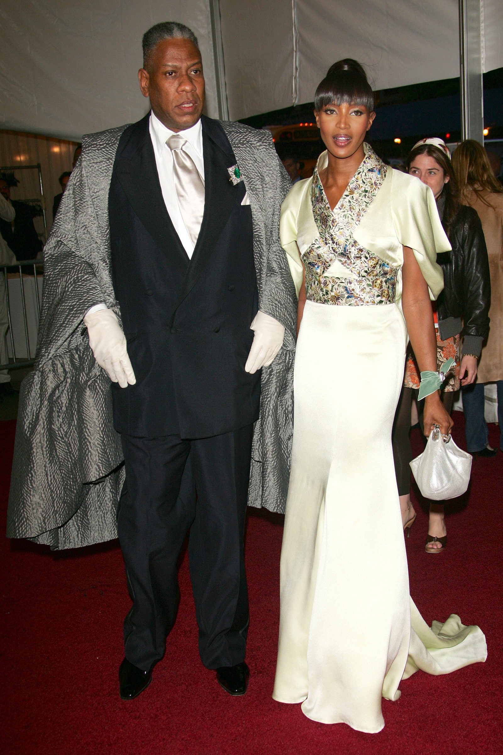 Images may contain shoes and accessories for Andr Leon Talley Naomi Campbell Fashion Gloves