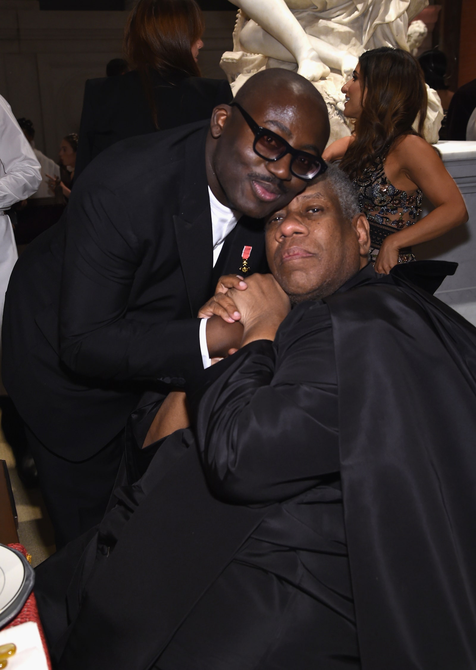 Images may contain Edward Enninful Andr Leon Talley Graldine Nakache Galina Mezentseva Clothing and Suit