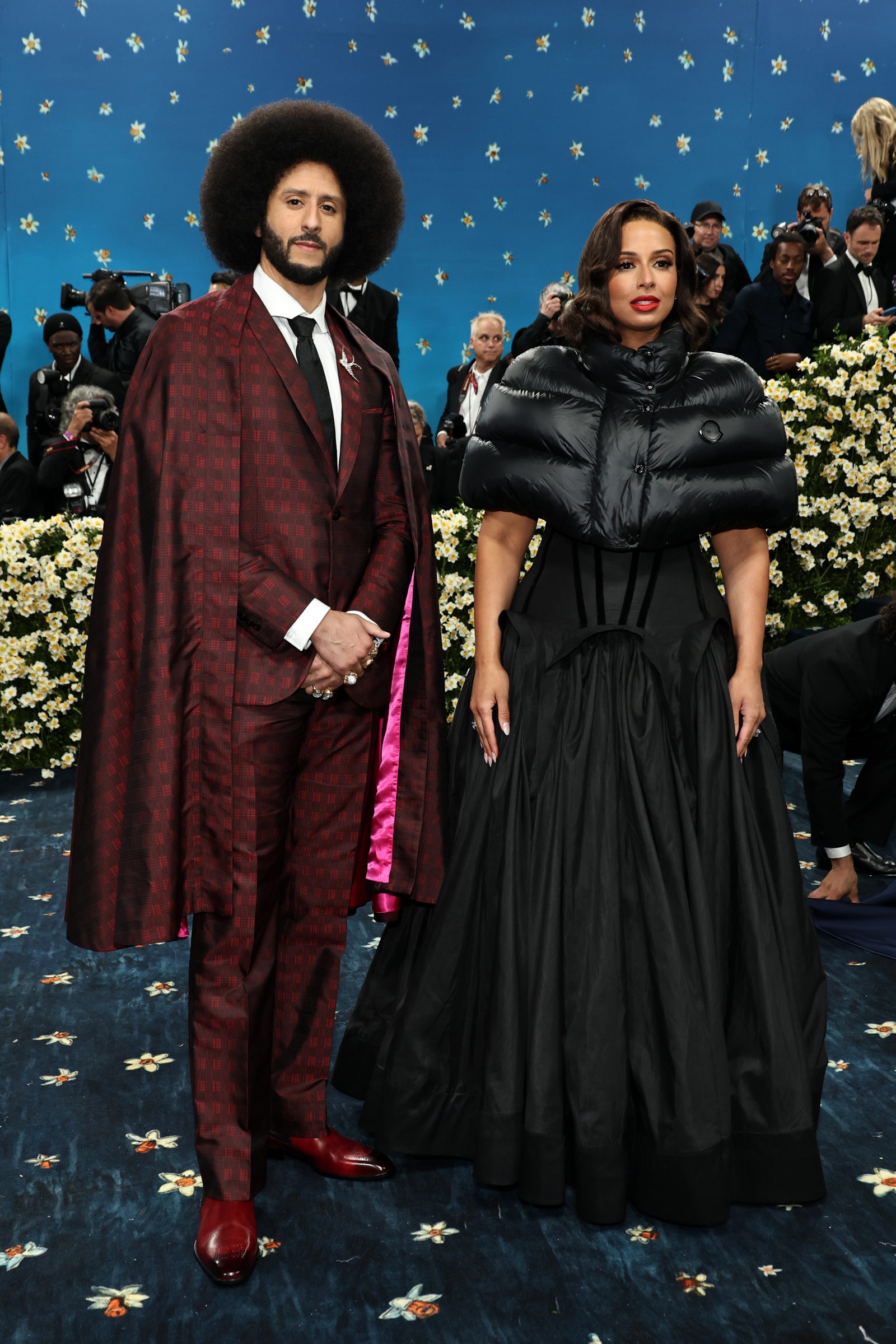 Images may contain Colin Kaepernick Nessa Pete Lembo Eugene Sims adult accessories formal wear and tie