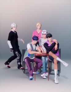 Starting from left: Eunho, Yejun, Noah, Bamby and Hamin of Perave.