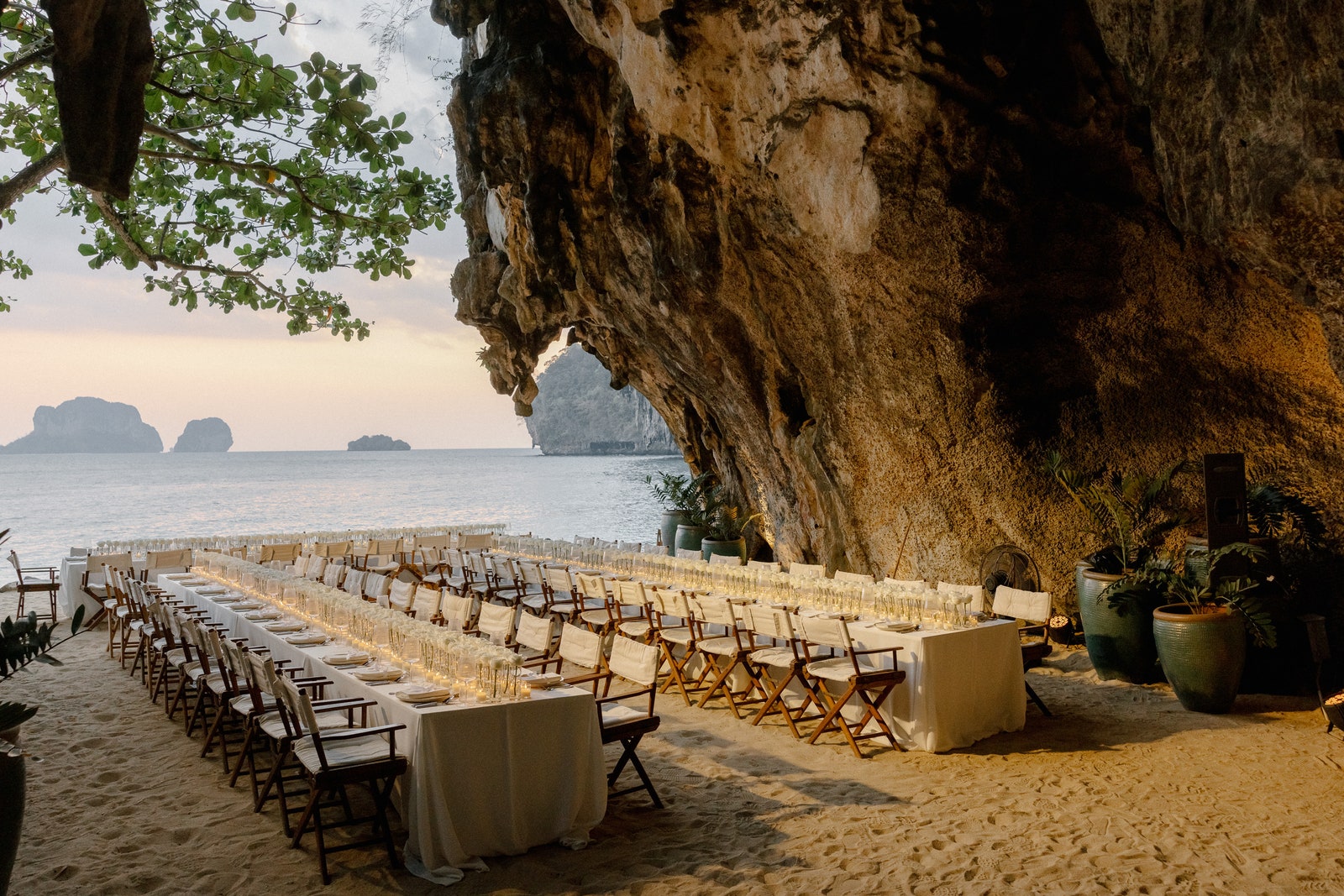 Images may contain natural outdoor scenery dining table furniture table seawater plant and transportation