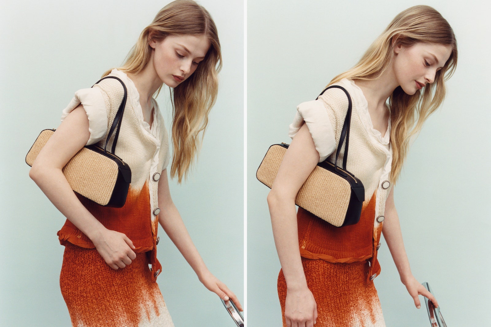 Images may contain tote bags with accessories and teenager headdress