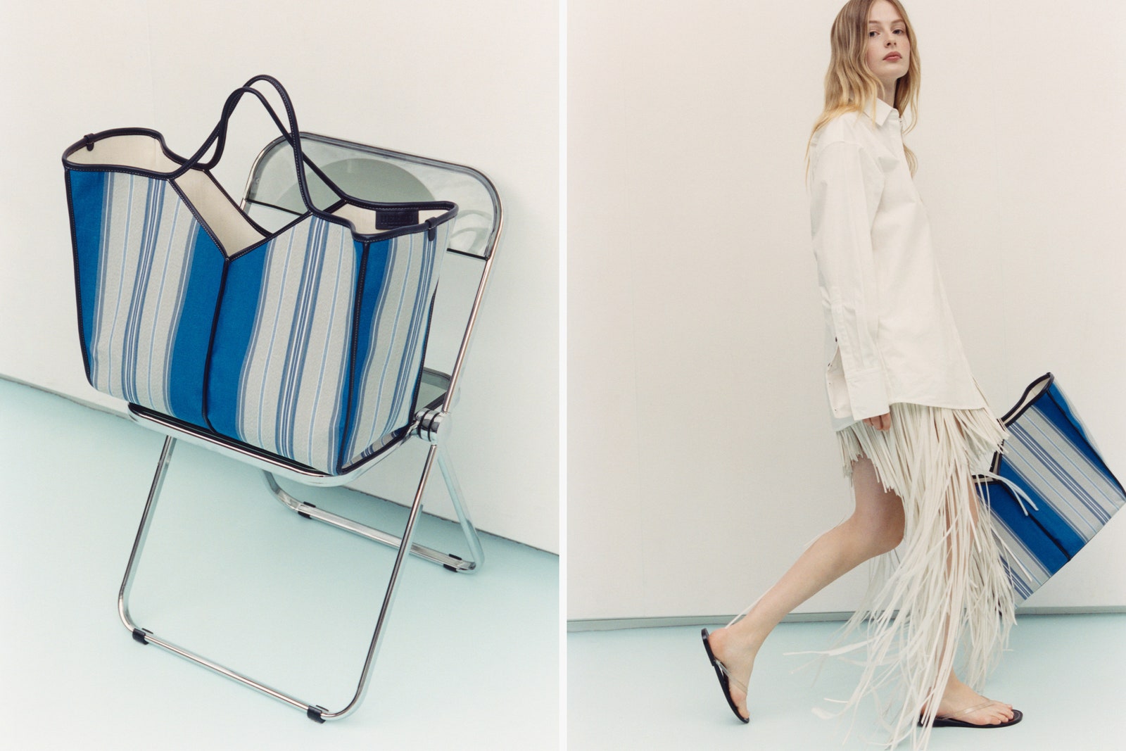 Images may contain Ekaterina Rybolovleva chair furniture adult bed clothes and bags