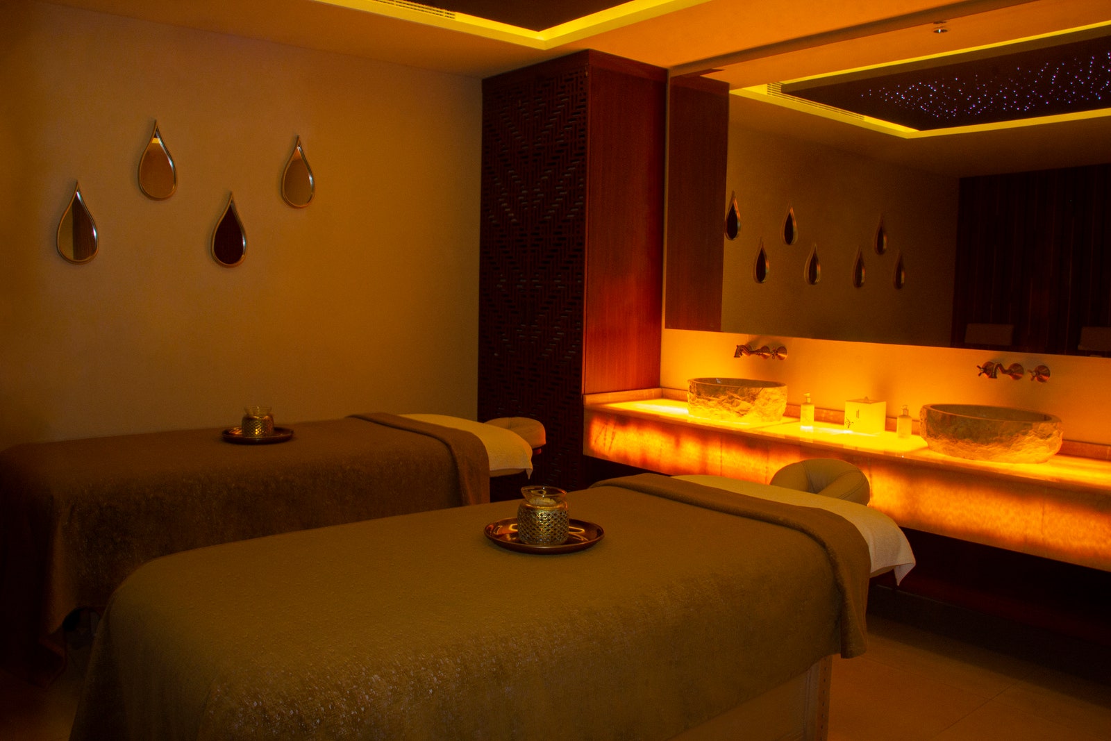 Images may contain board cup bed furniture and spa