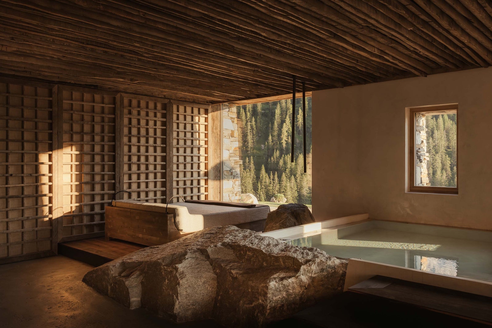Images may contain interior design bathtub art and painting