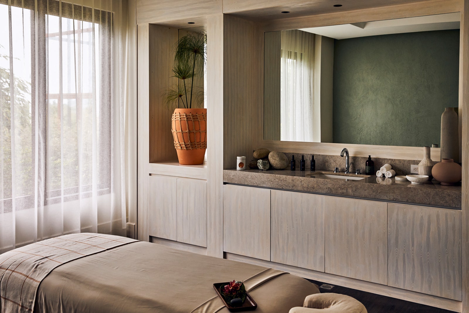Images may contain interior design plant sink faucet bed furniture home decor and cups