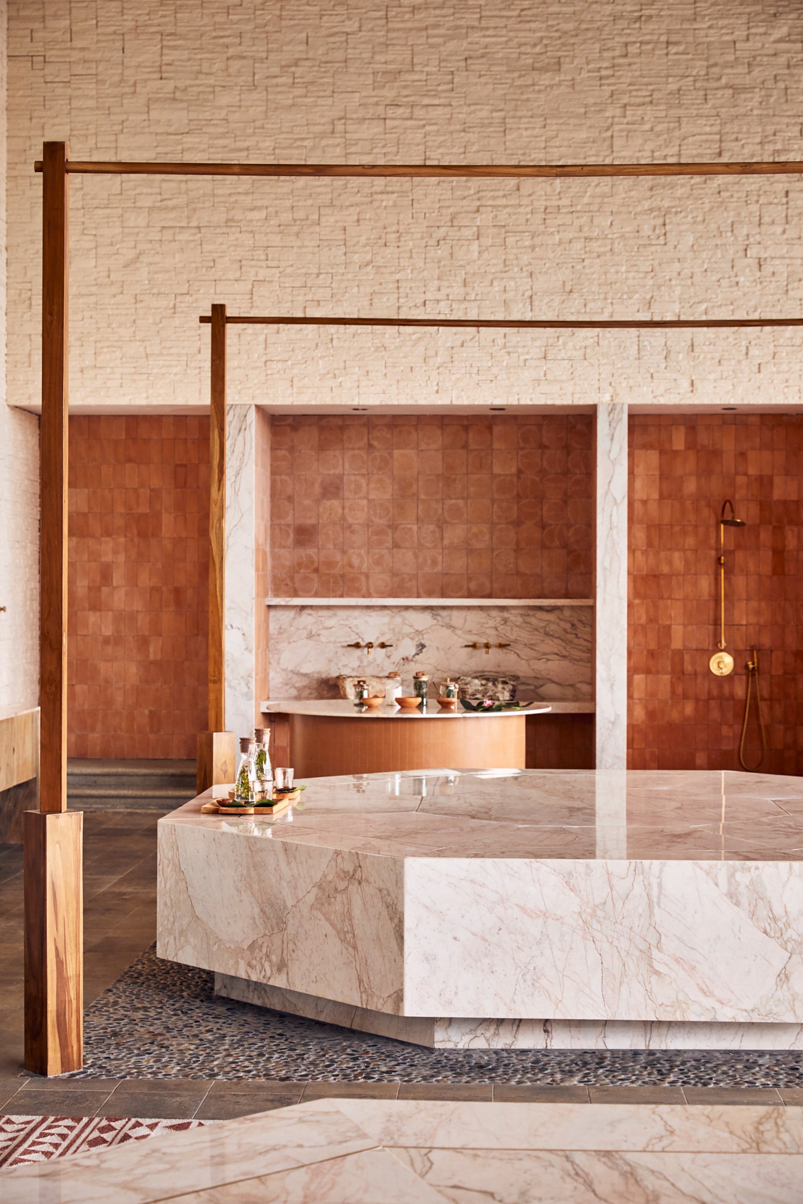 Images may contain interior design bathtub and cup