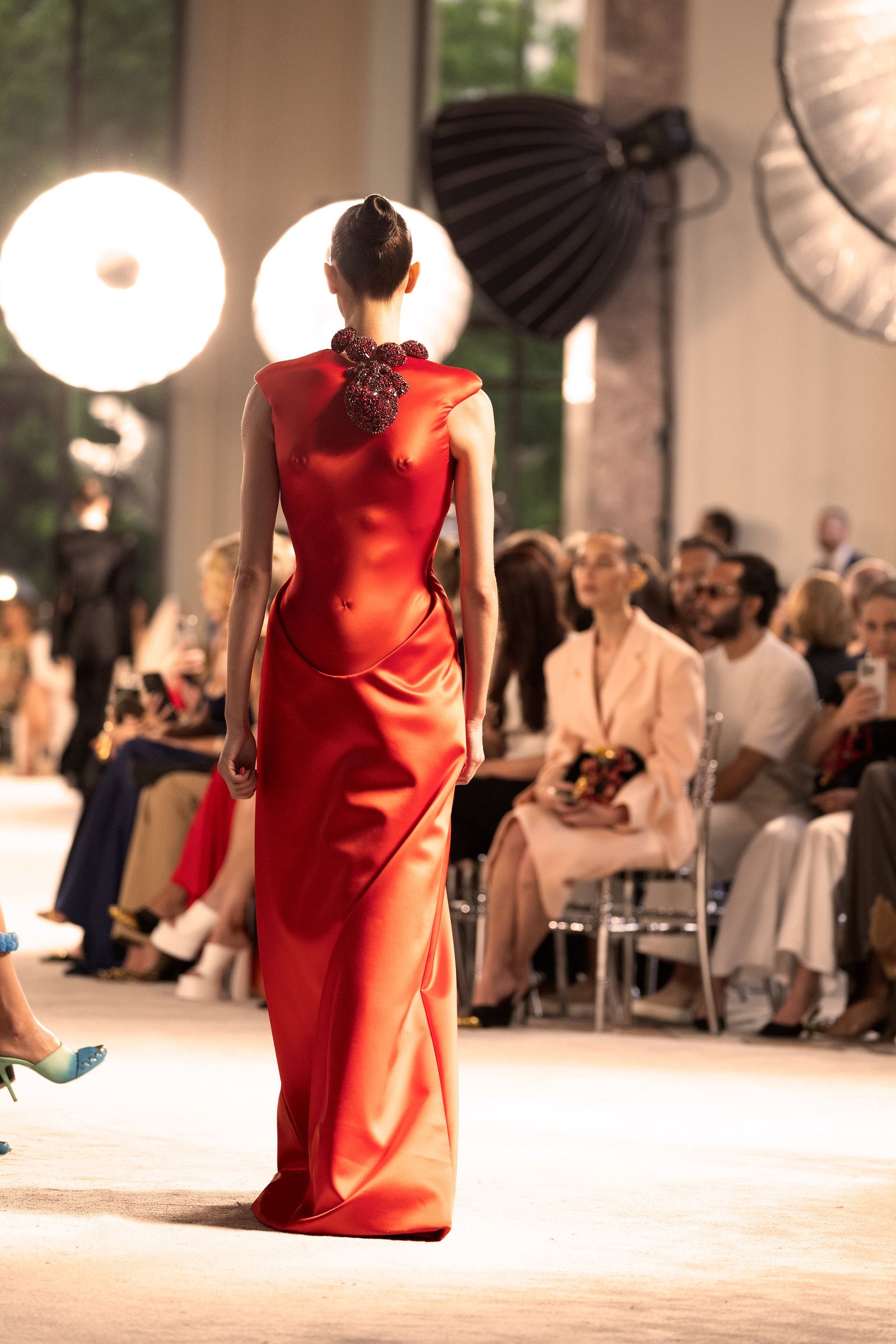 Images may contain Isabel Lucas Bill Kenney Clothing Dresses Evening Dresses Formal Clothing Fashion Dresses and Shoes