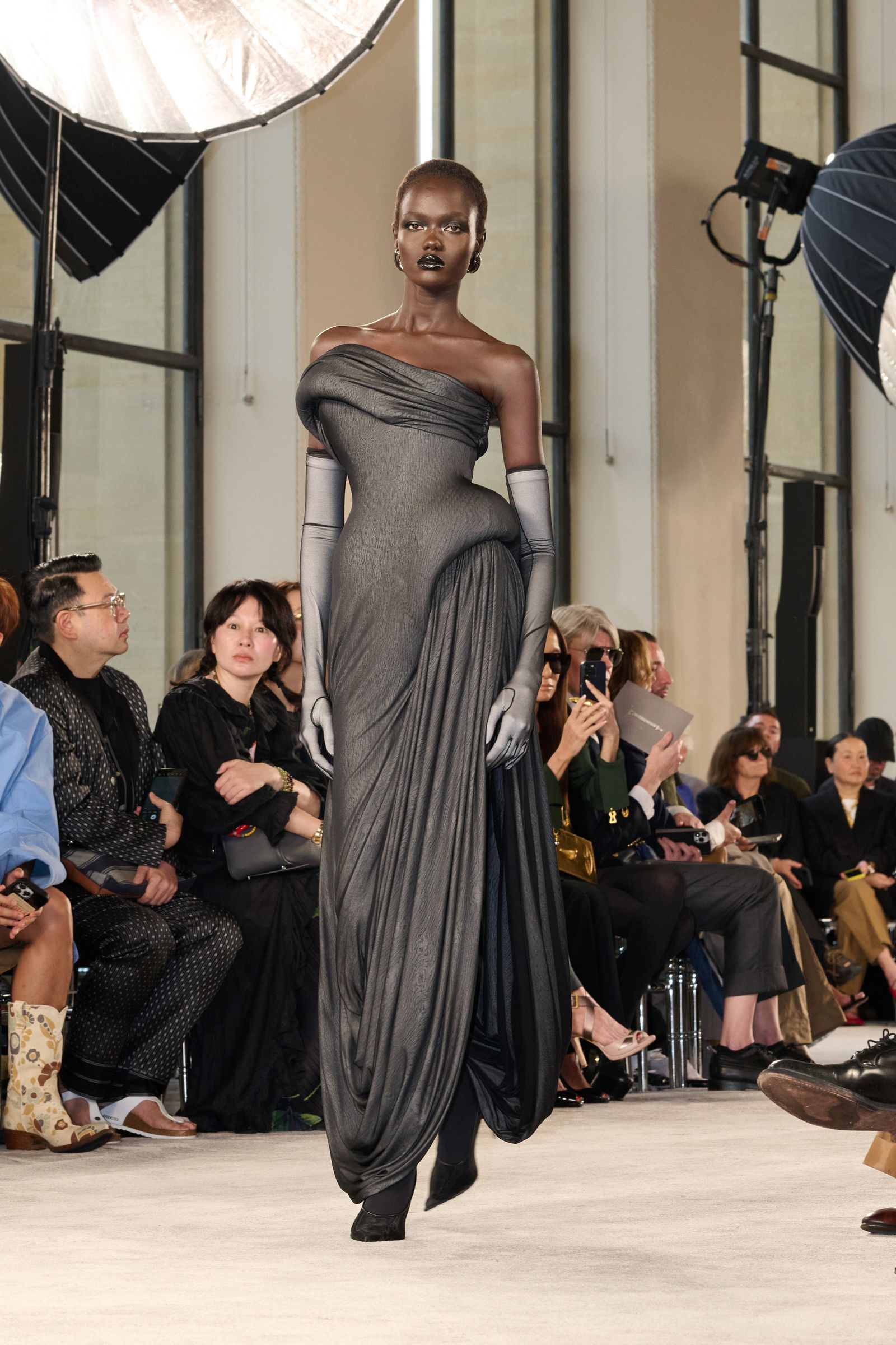Images may contain Ren Liu Vera Wang Hanya Yanagihara Cathy Horyn costumes adult and formal costumes