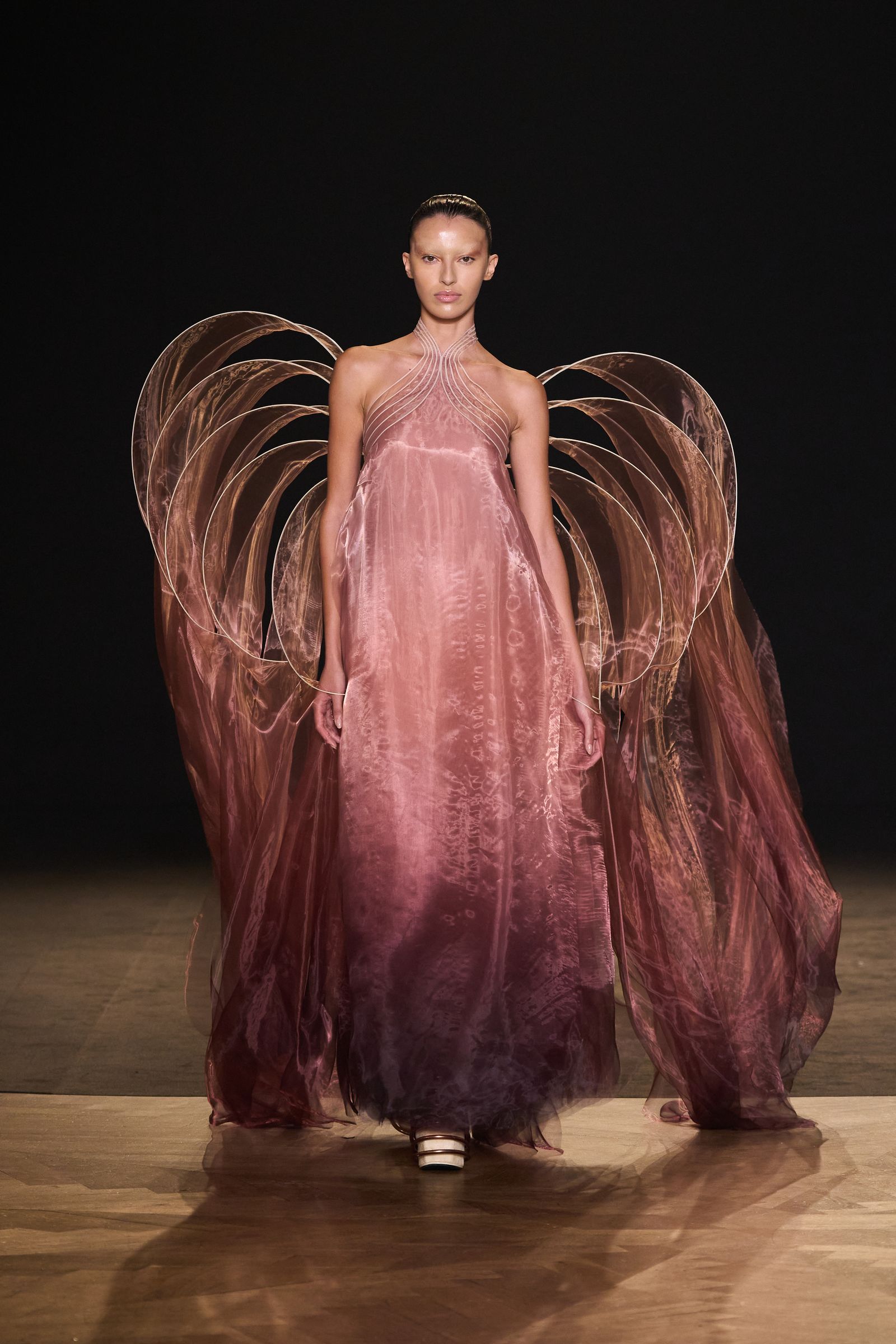 Images may contain costumes, dresses, evening gowns, formally wearing stylish adult dresses and solo performances