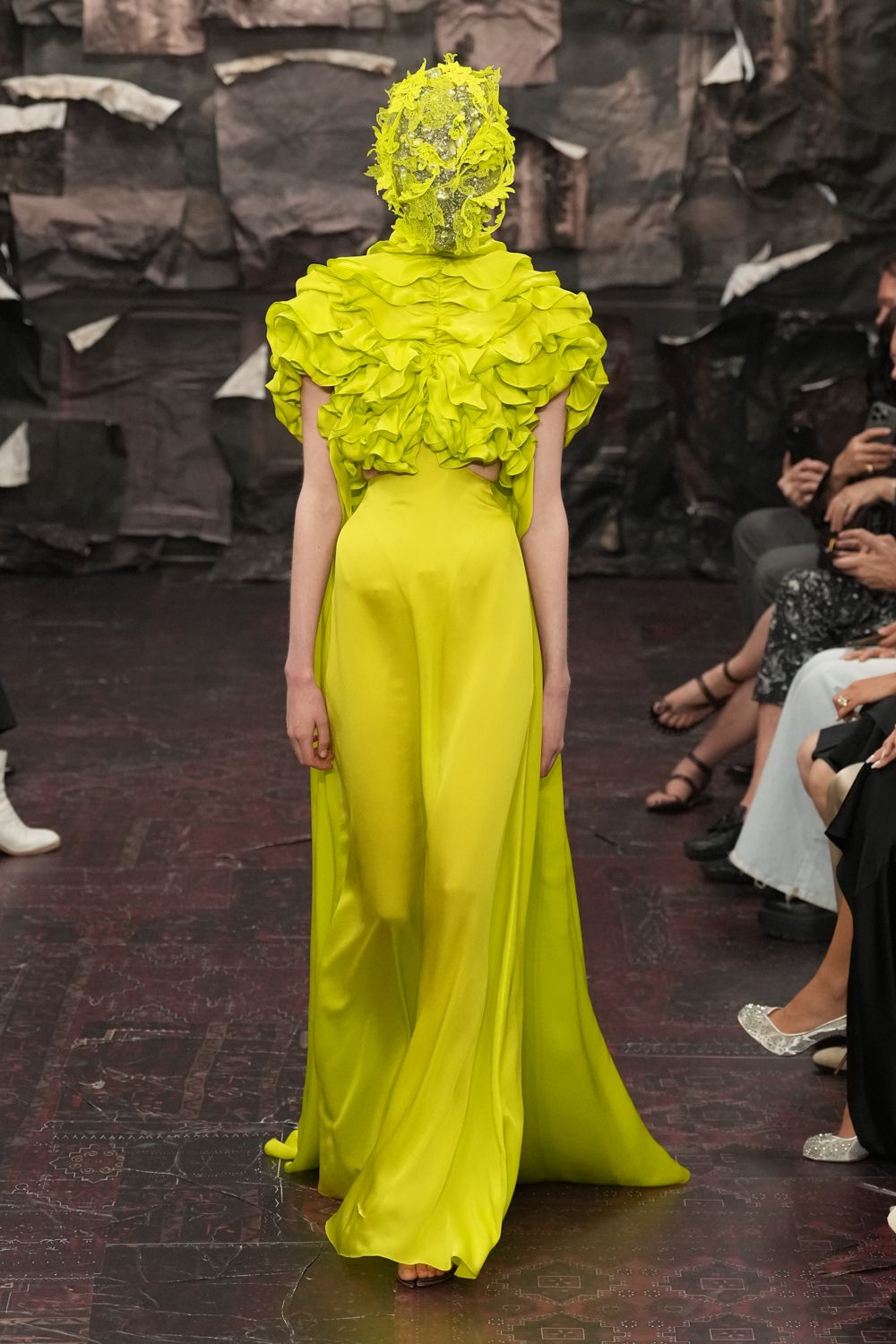 Images may contain clothing dress evening dresses, formal wear footwear sandals adult shoes fashion and dresses